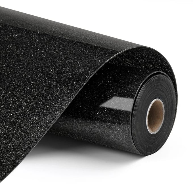 LOKLiK Heat Transfer Vinyl Glitter - Black - Zwart - 30.5 x 90 cm