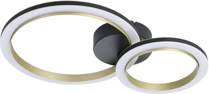 EGLO Calliera Plafondlamp - LED - 42 cm - Zwart/Goud/Wit - Dimbaar
