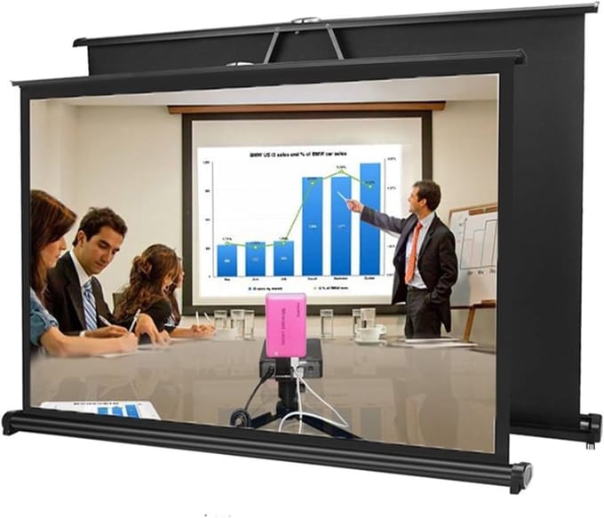Projectorscherm - Draagbaar Scherm - Presentaties Onderweg - Opvouwbaar Ontwerp - 50 inch 16:9 - Mat Wit