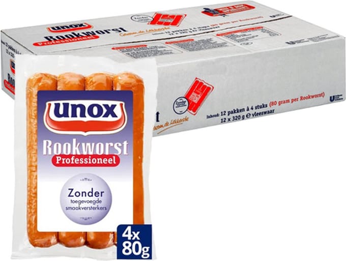 Unox - Rookworst Professioneel - 12x 4 Stuks