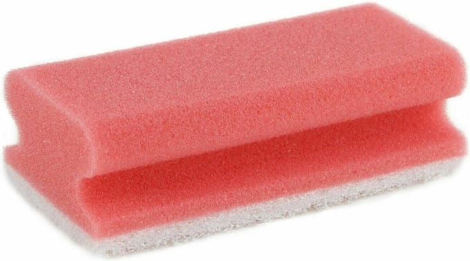 Schuurspons met handgreep en schuurpad - Rood