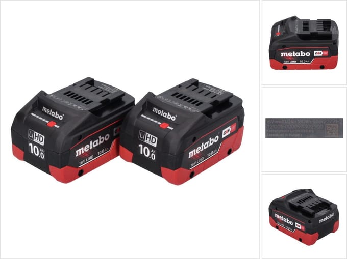 Metabo LiHD accupack set 2x 18 V 10,0 Ah CAS-systeem ( 2x 625549000 )