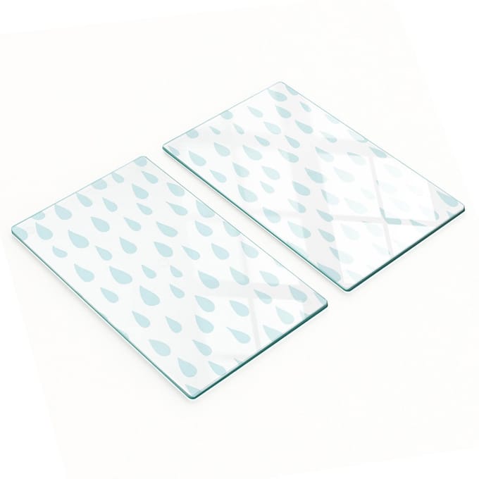 Glazen decoratieve serveerplanken voor snacks Kropelka 2x30x52 cm