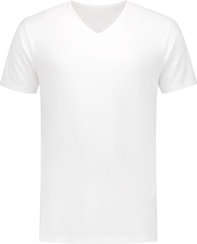L&S T-shirt V-neck fine cotton elasthan