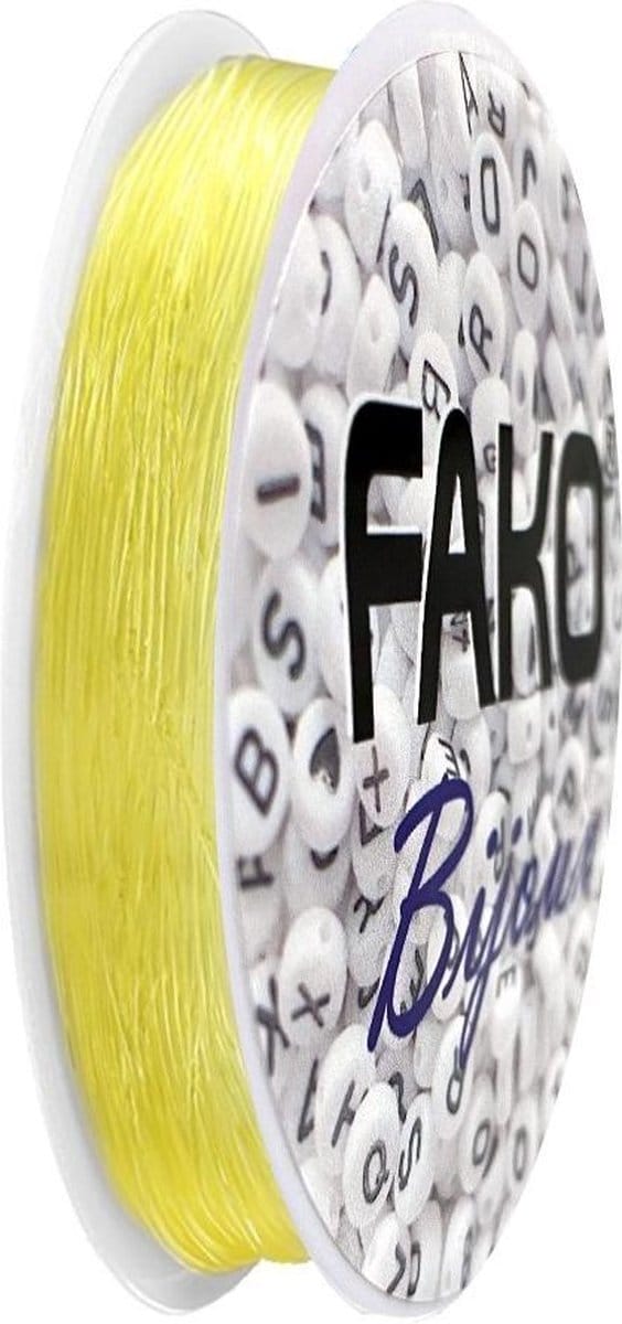 Fako Bijoux® - Elastisch Nylon Draad - Rijgdraad - Sieraden Maken - 0.5mm - 10 Meter - Geel