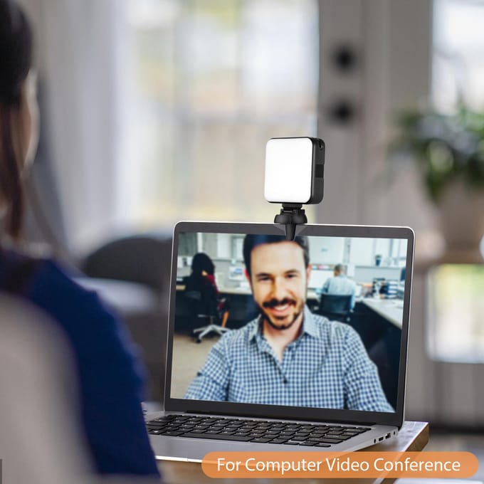 Andoer W64RGB Zak RGB LED Videolamp Kit Videoconferentie Verlichting CRI95+ 2500K-9000K Dimbare zwart