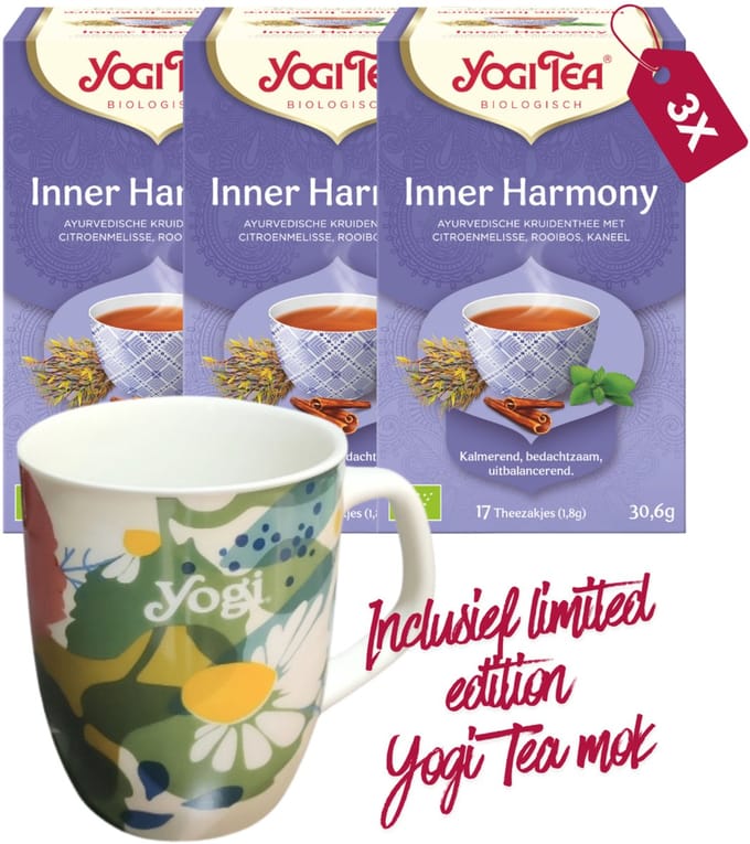 Yogi Tea Inner Harmony Bio - 3 pakjes - inclusief limited edition Yogi Tea mok