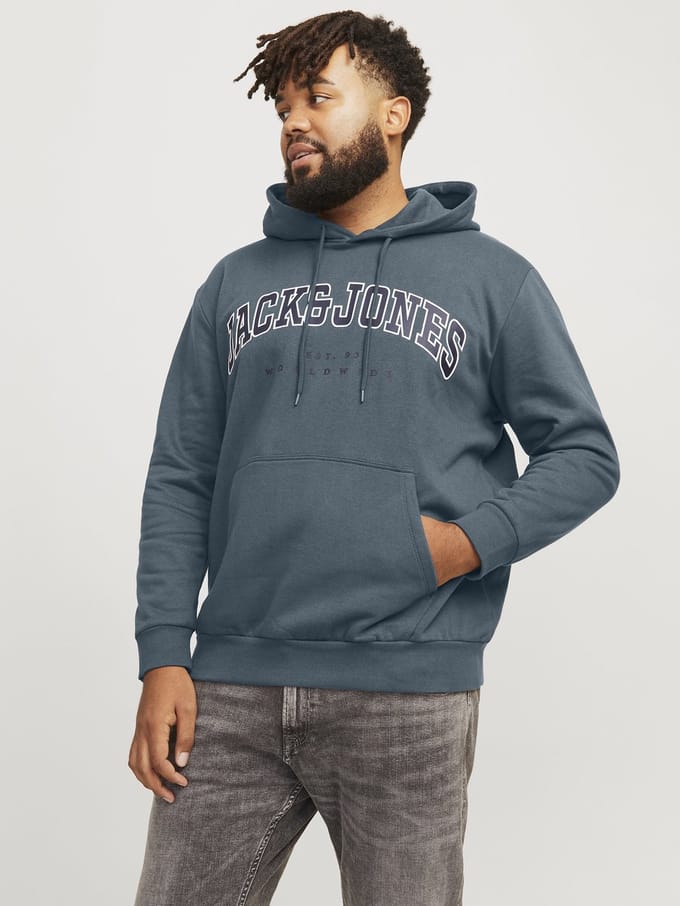 JACK&JONES PLUS - JJECALEB VARSITY SWEAT HOOD SN PLS - Heren - Sweaters