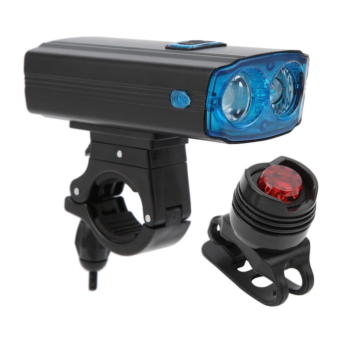 USB Oplaadbare Fietslamp Fiets Voorlicht Nachtrijden Koplamp met Achterlicht
