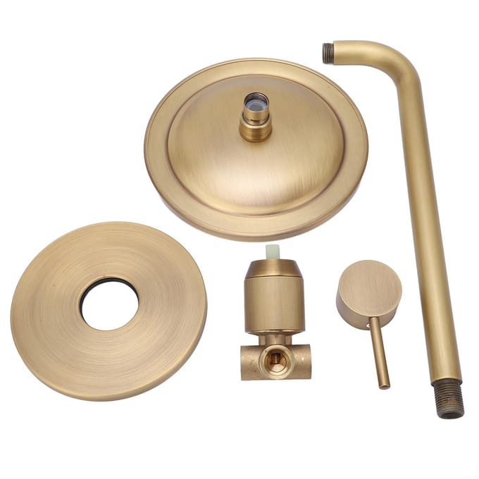 Waterval Douchekop Set Corrosiebestendig Messing Retro Stijl Koud Warm Water Menging Regen Douche beige