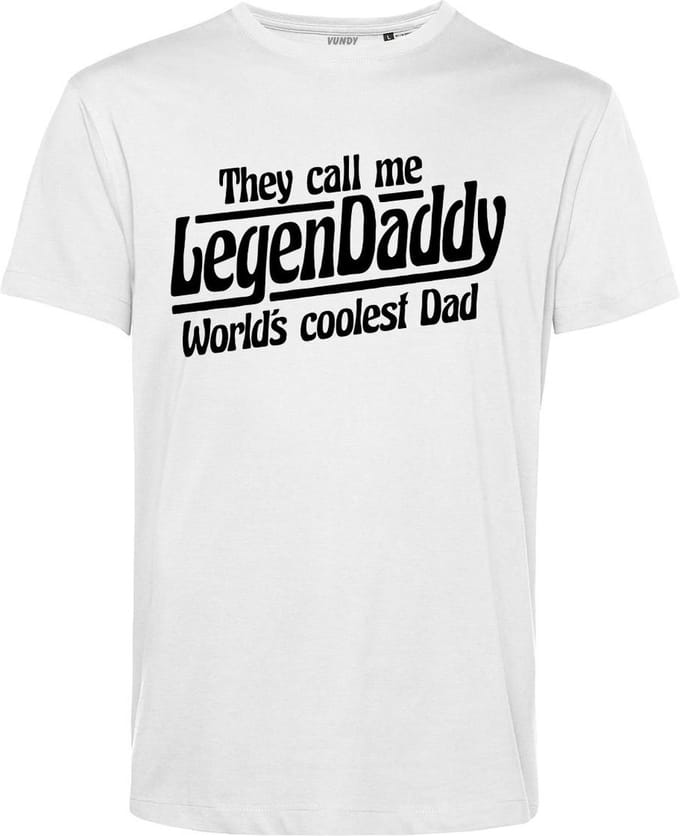 T-shirt Legendaddy World's Coolest Dad | Vaderdag | Vaderdag cadeau met tekst | Vaderdag cadeau | Wit | maat S