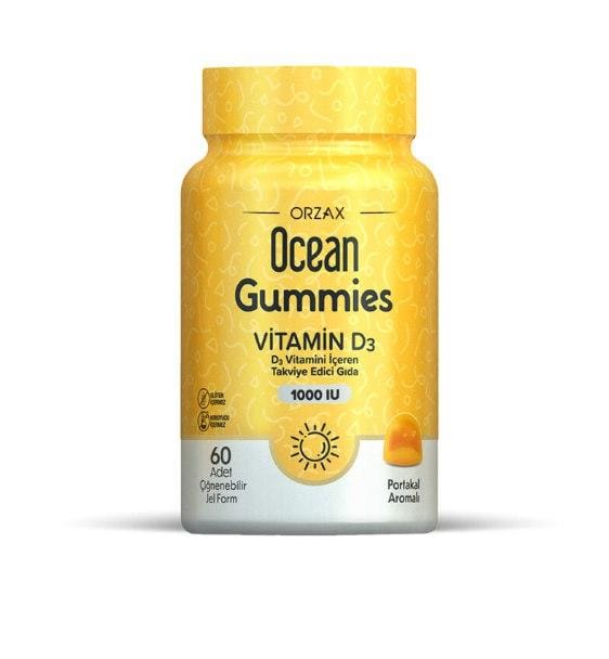 Orzax Ocean Gummies D3 1000 IE 60 Kauwbare Gel Vorm