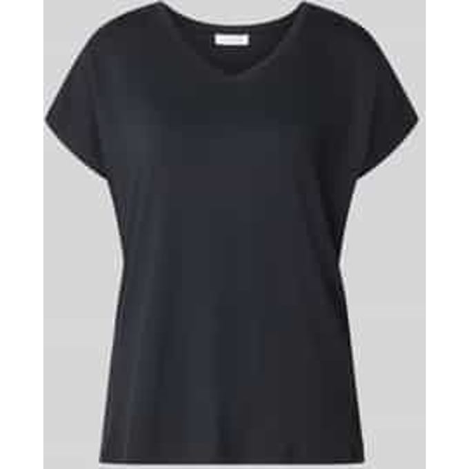 T-shirt van mix van viscose en elastaan met v-hals