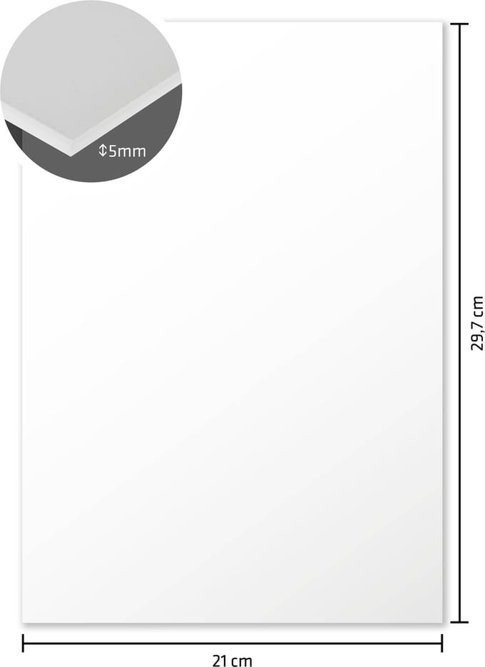 Kangaro foamboard A4 - dikte 5mm - wit - doos van 20 stuks - 2-zijdig