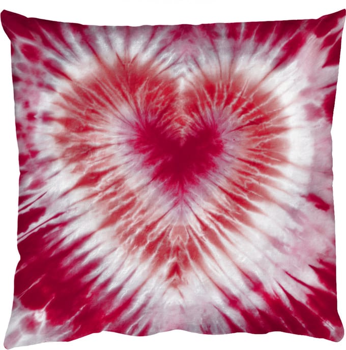Sierkussens - Kussentjes Woonkamer - 60x60 cm - Hartvorm - Roze - Tie dye