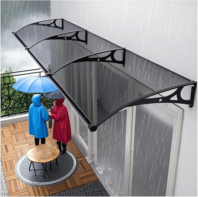 Buiten Luifel - Overkapping Entree - Bescherming Huis - Stabiel Aluminium Frame - 60-150cm Breed - Transparant