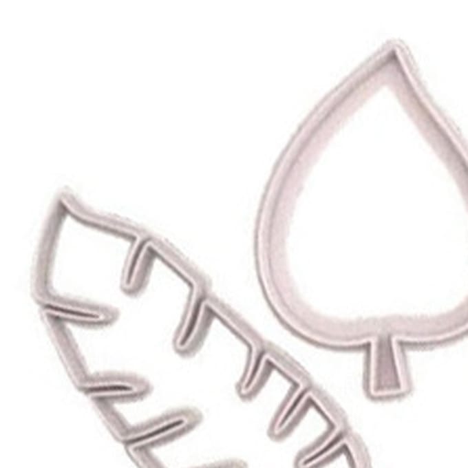 4 Stuks Tropische Bladeren Koekjesvormpjes Set Palmbladeren Fondant Snijvormen Mal voor Luau Taart Decoratie white