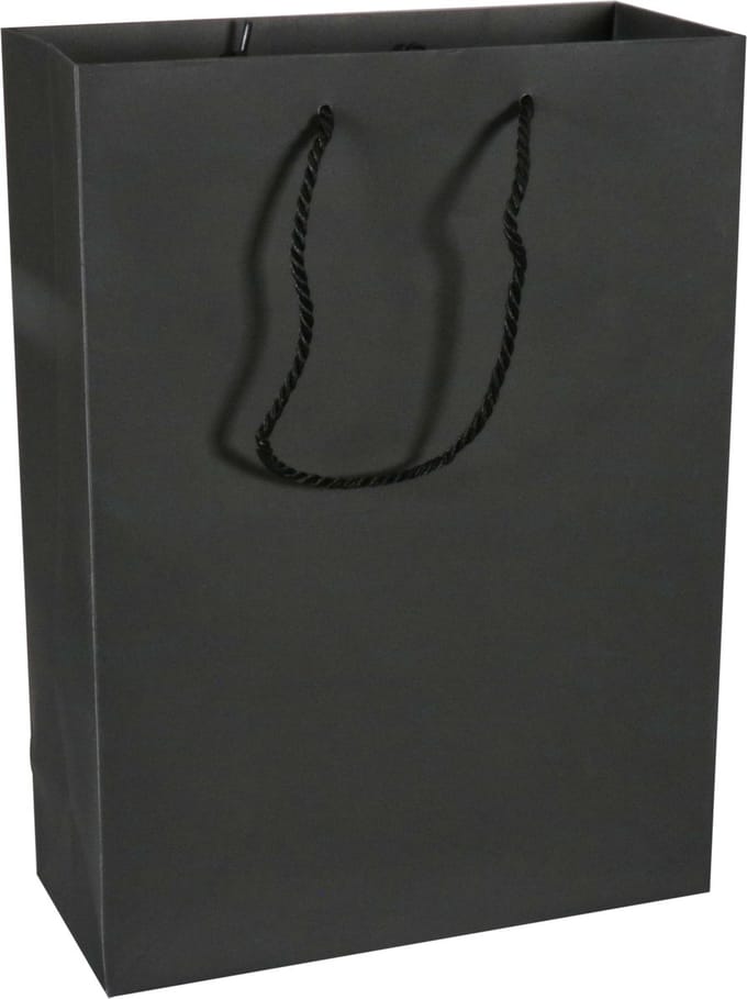Tas | Papier | met koord | 27x 12x37cm | draagtas | zwart/wit | 100 stuks