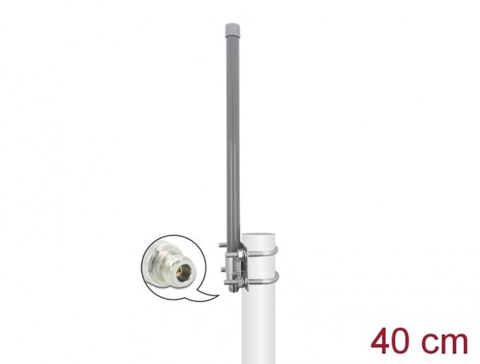 433 MHz antenne N Jack 2 DBI 40 cm omnidirectioneel vaste buitengrijs
