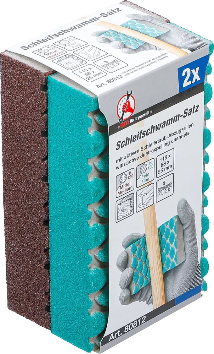 BGS Polijstsponzenset - K 120, 180 - 2 delig
