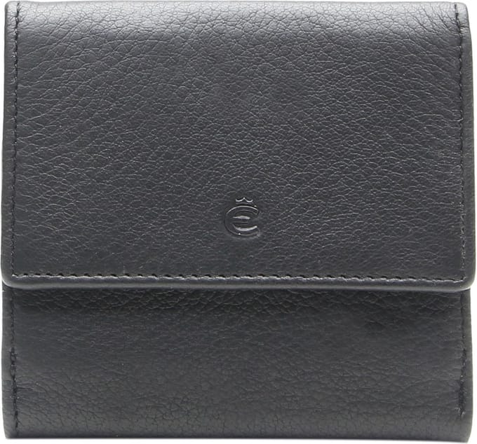 Esquire Leren Weense doos Deer Wiener Wallet Black Zwart