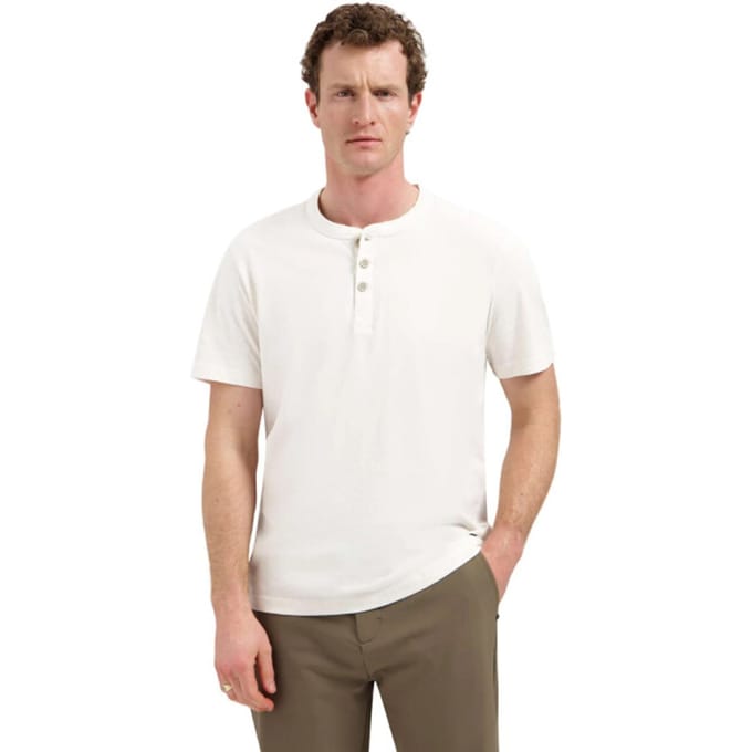 No Excess T-shirt granddad half button melang kit melange