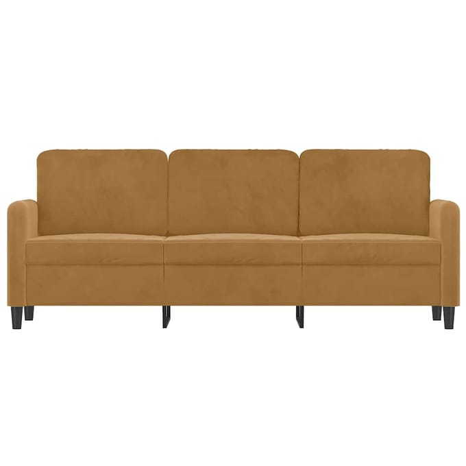 vidaXL Driezitsbank 180 cm fluweel bruin