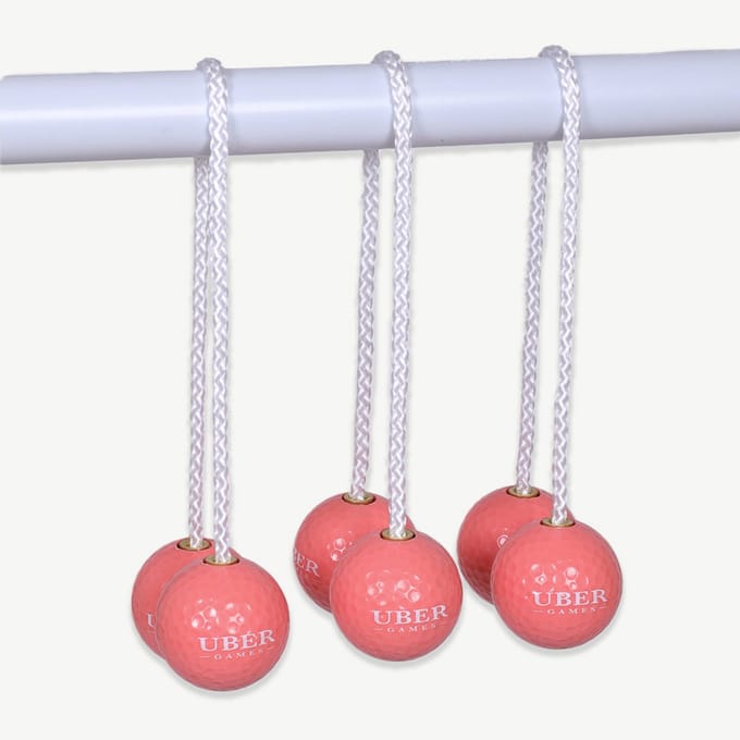 Laddergolf Bolas – Professioneel – 3x2 Echte Golfballen - Officiële Lengte - Koraalrood