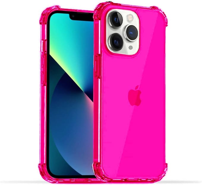 Smartphonica iPhone 11 Pro Max transparant siliconen hoesje - Neon Roze geschikt voor iPhone 11 Pro Max