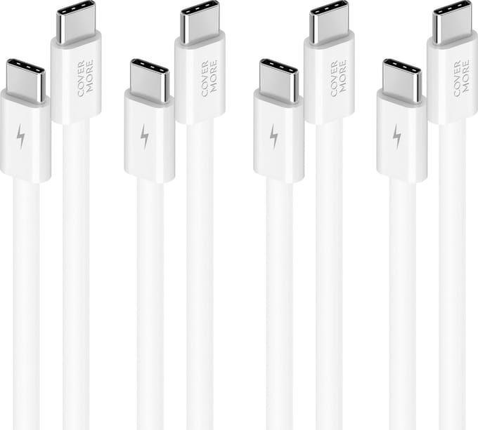 Usb C kabel - Snellader usb C - 4 stuks - 1 meter - Wit - Usbc kabel - Oplaadkabel