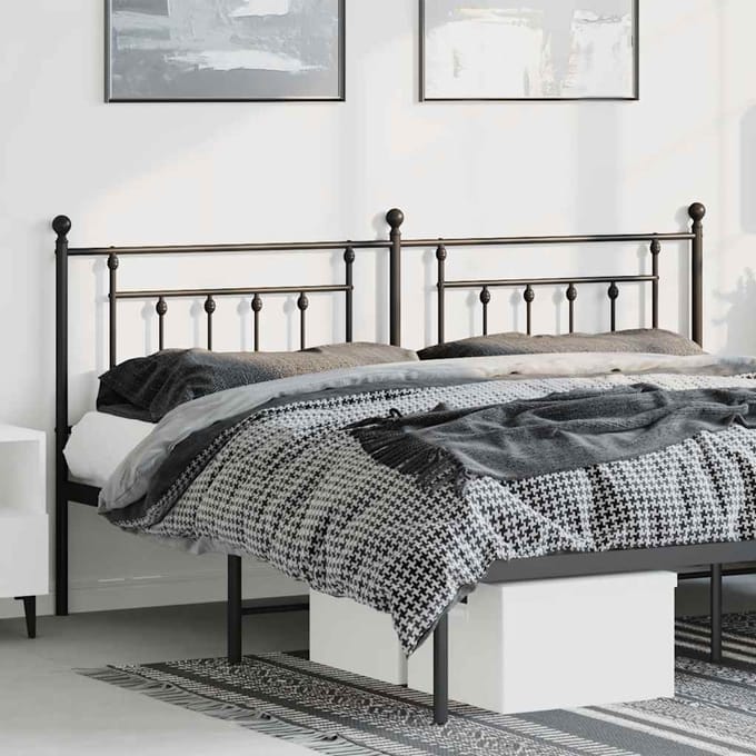vidaXL - Vervangend - hoofdbord - 180 - cm - metaal - zwart