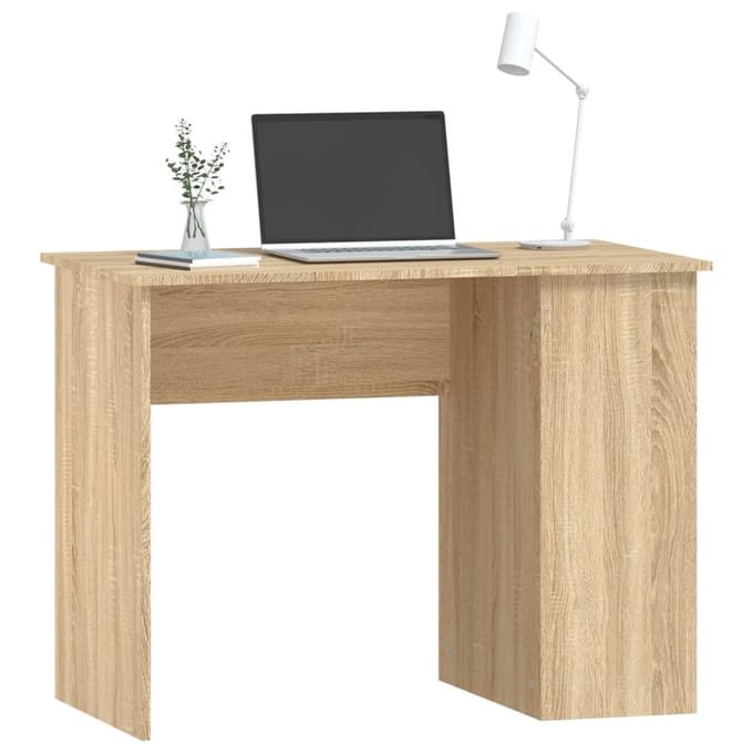 vidaXL - Bureau - 100x55x75 - cm - bewerkt - hout - sonoma - eikenkleurig