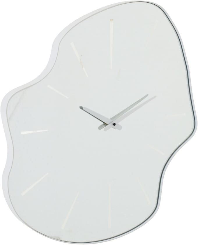 J-Line klok Onregelmatig - glas - wit