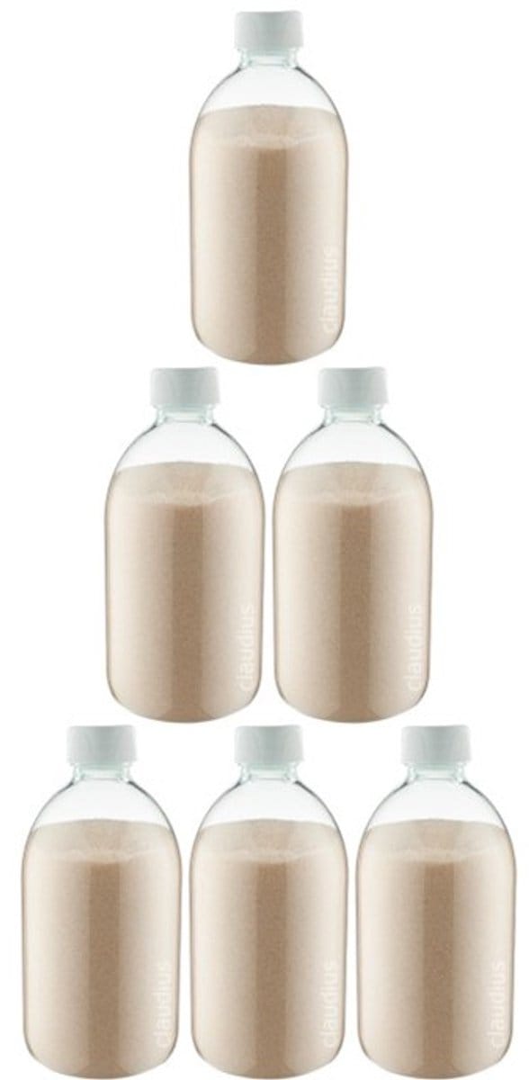 Scrubzout Amandel - 650 gram - Fles met witte dop - set van 6 stuks - Hydraterende Lichaamsscrub