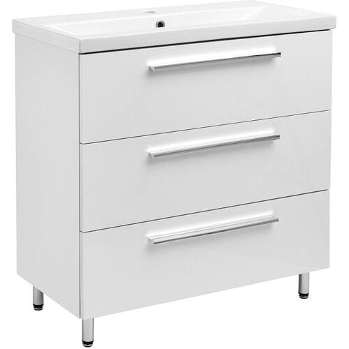 Wit badkamerset staand 80 cm kast met wastafel Bryza