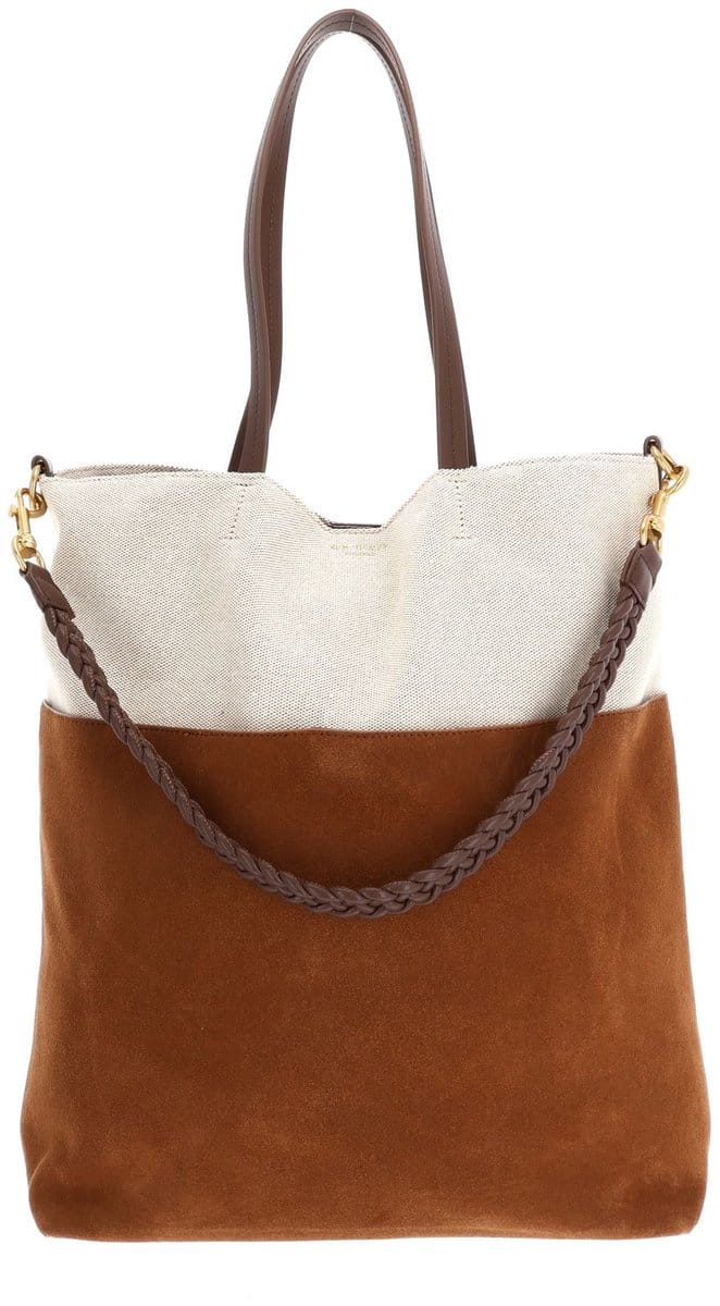Ted Baker Leren schoudertas sorien Woven Handle Large Bucket Bag Tan Lichtbruin