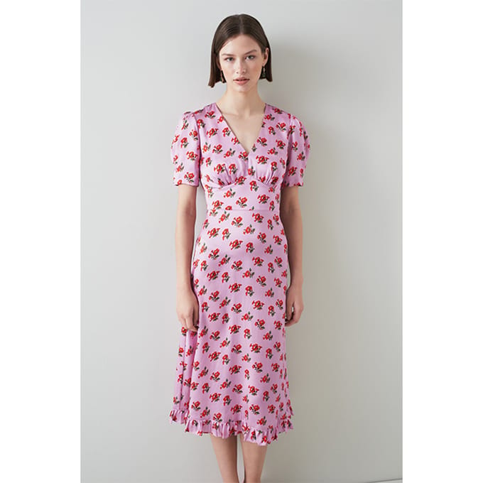 LK Bennett Elson Midi Dress Lavender Größe: 46 | Midikleider Outlet | Damen