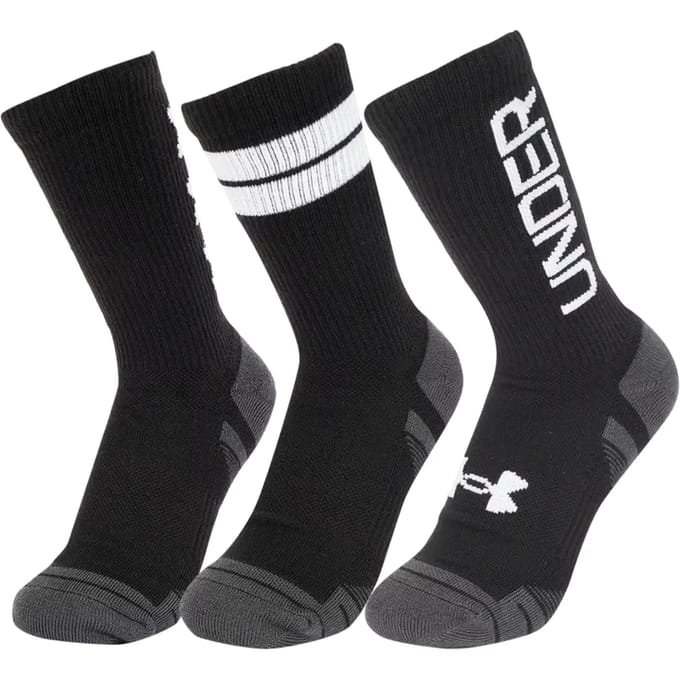 3 pairs of Under Armor Performance Tech Crew Sports Socks Unisex