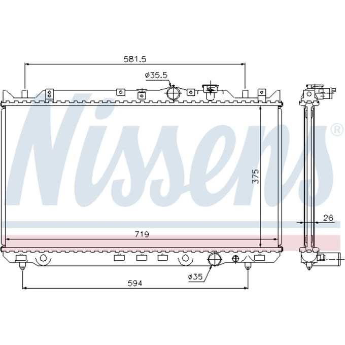 Radiator, motorkoeling NISSENS 62482A