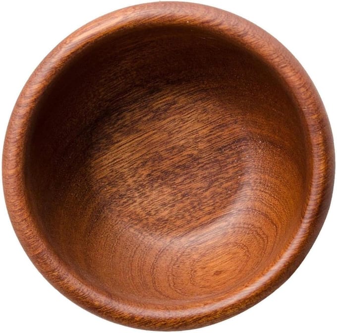 Scheermok Hout - Scheerzeepkom Kom - Nat Scheren - Gladde Houten Kom - 10.5 cm - Houtkleur
