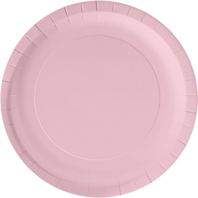 Wegwerpbordjes Pastel licht roze, 23cm - 8st