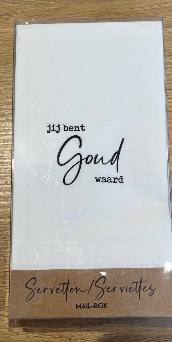 Servetten Jij bent goud waard. 2 pakjes van 15 stuks