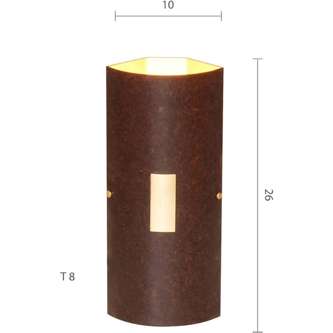 Menzel Solo wandlamp hoek bruin-zwart/goud