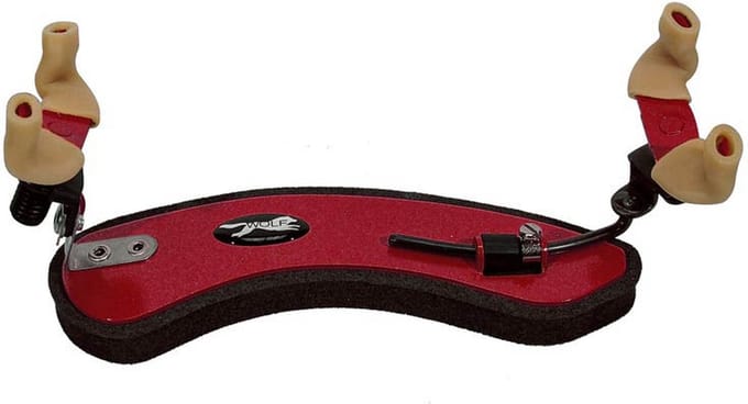 Wolf SR-24-RED schoudersteun voor viool, Forte Secondo, sprankelend rood, geschikt voor 1/2-1/4