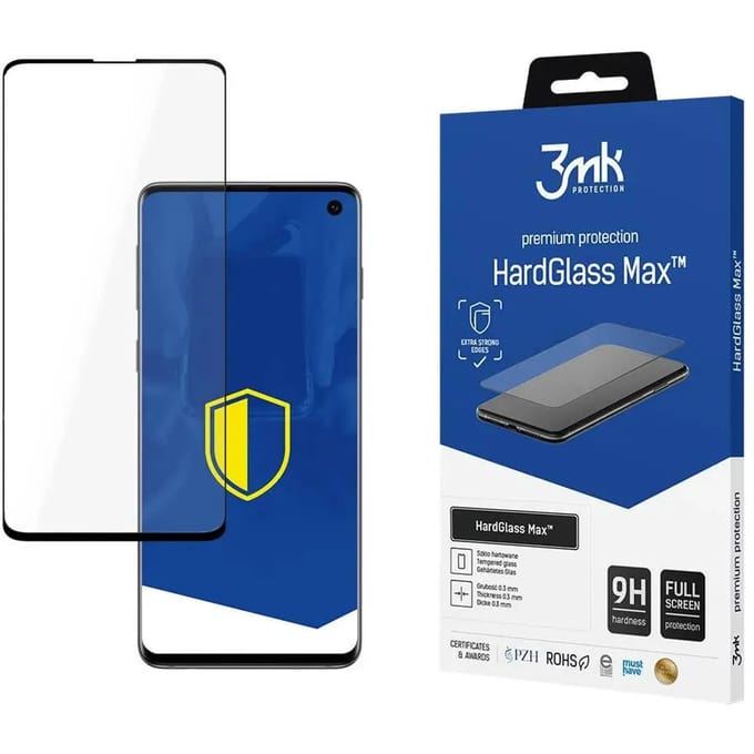 Versterkt gehard glas 3MK Samsung Galaxy S10 - HardGlass Max™ FP