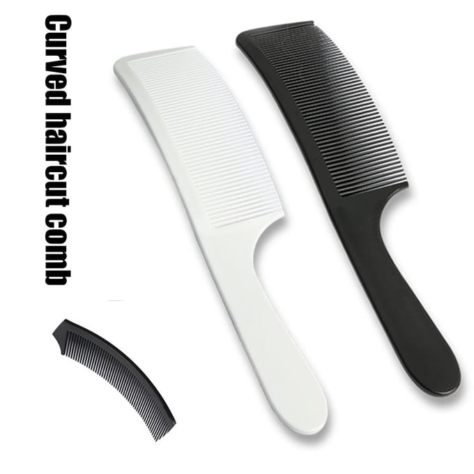 Professionele Salon Gebogen Kapperskam Flat Top Haarknipkam zwart