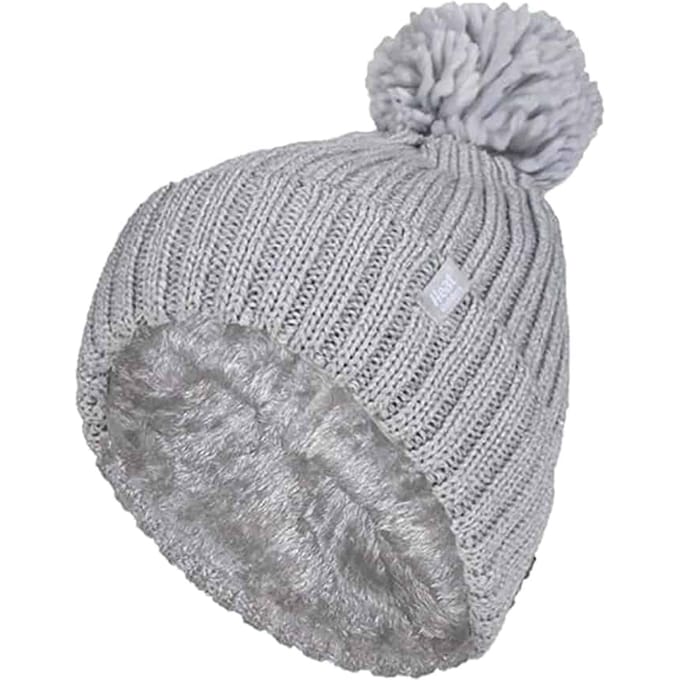 Heat Holders - Thermische Pom Pom Bobble-hoed voor dames - Lichtgrijs