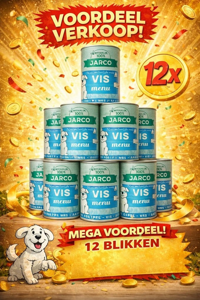 Jarco dog blik vis 12x 400gr Voordeelverpakking
