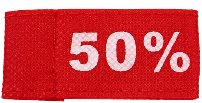 50x Kledinglabel 3x6cm - 50% rood