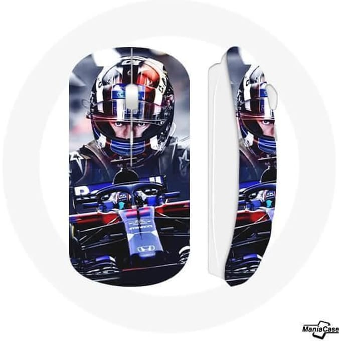 Souris sans fil - MANIACASE - Formule 1 - Pierre Gasly - Clé USB wifi incluse - Compatible Mac et PC